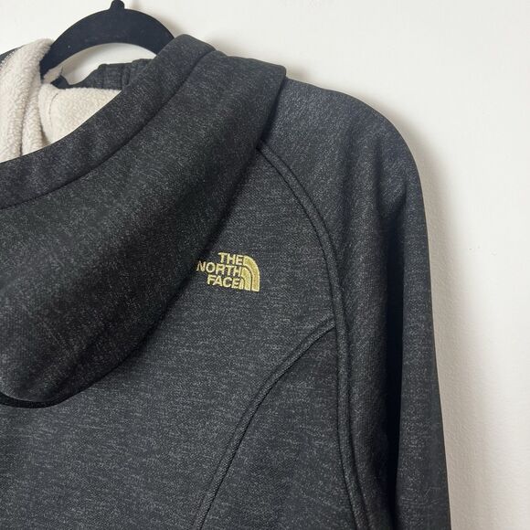 The North Face Mattea Parka Jacket Hoodie Full Zip Dark Gray Gold Women’s M - Picture 6 of 13